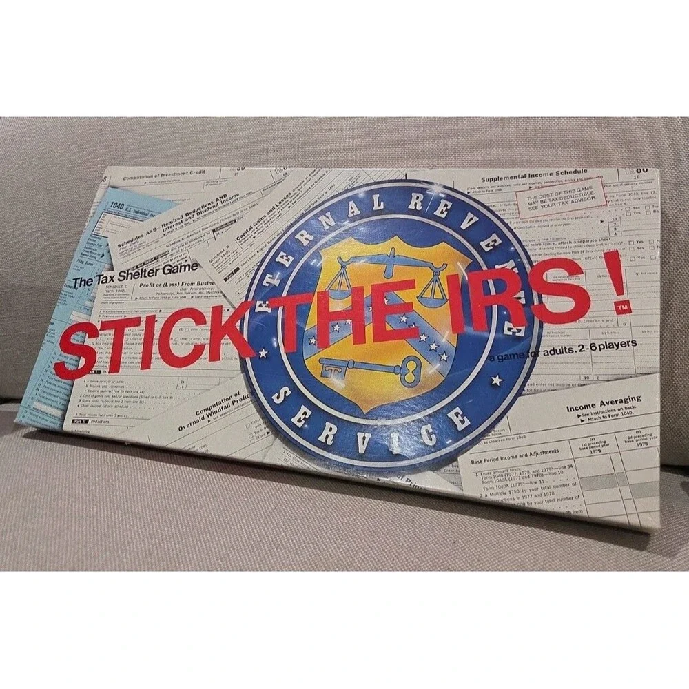 Vintage 1981 STICK THE IRS! The Tax Shelter Board Game Courtland Playthings NIB